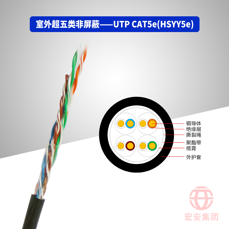 HSYY5e室外超五类非屏蔽数字通信用水平对绞对称电缆