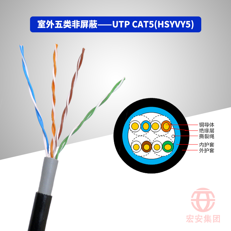 UTP CAT5(HSYY5/ HSYVY5) 室外五類非屏蔽數字通信用水平對絞對稱電纜